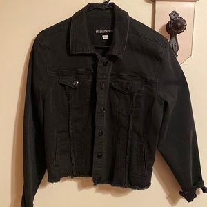 Black Distressed Denim Jacket